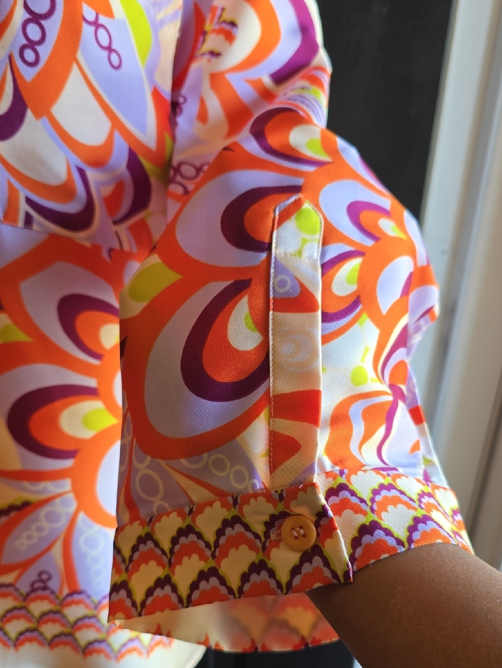 Zara Vibrant Retro Floral Multi-colored Button-Up Blouse - Picture 6 of 12